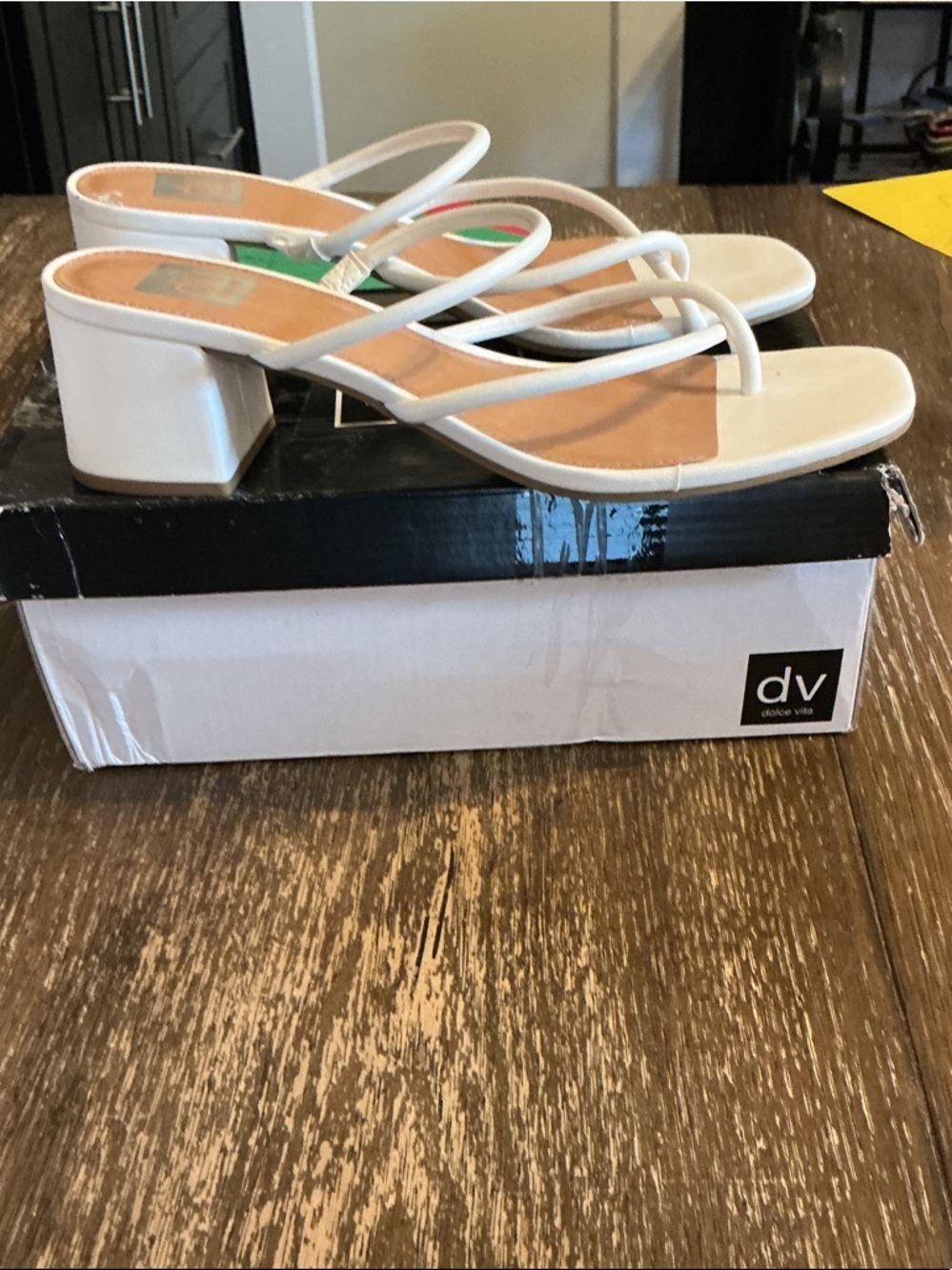 Dolce Vita White Multi-Strap Block Heel Sandals - Picture 2 of 6